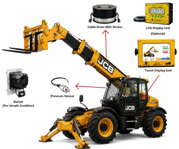 Safe load indicator for JCB Telehandler